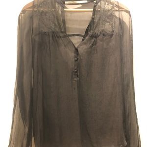 Twelth Street Cynthia Vincent Black Gauze Blouse